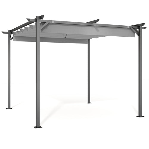 Outdoor Retractable Pergola with Canopy 2.4m/3m for Garden Lawn Patio Gazebo