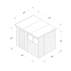 Forest 4Life Overlap Pressure Treated Pent Wooden Shed 8x6 - 25 Year Guarantee And Base Kit Included