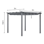 Aluminum Framed Garden Pergola with Retractable Canopy