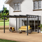 Aluminum Framed Garden Pergola with Retractable Canopy