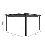 Aluminum Framed Garden Pergola with Retractable Canopy