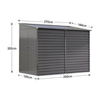 Wide Outdoor Lockable Steel Storage Shed