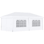 Outsunny 3x6m Garden Pop Up Gazebo With Sidewalls Windows Carry Bag Black - Quick Assembly Outdoor Party Shelter