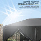 3 x 6m Garden Pop Up Gazebo, Wedding Party Tent with Sidewalls, Windows, Carry Bag, Black