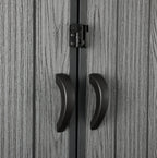 Pro Grade 6ft x 8ft Premium Plastic Double Door Garden Shed - Grey/Anthracite Wood Touch Texture
