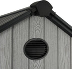 Pro Grade 6ft x 8ft Premium Plastic Double Door Garden Shed - Grey/Anthracite Wood Touch Texture